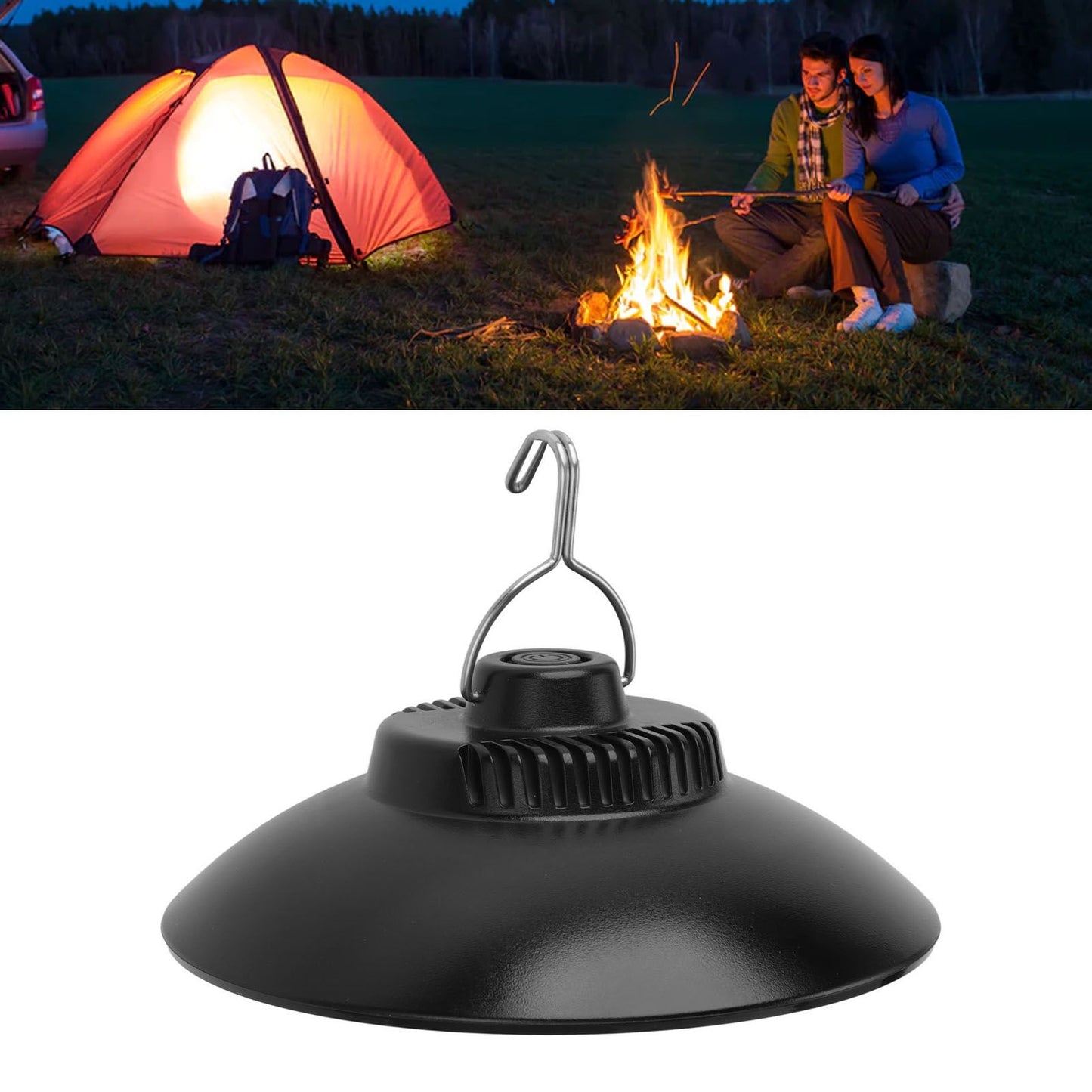 LED Tent Light USB Rechargeable 2 Modes Portable LED Camping Lantern with Hook for Outdoor Emergency Power V1294-YM0512-3119220162511