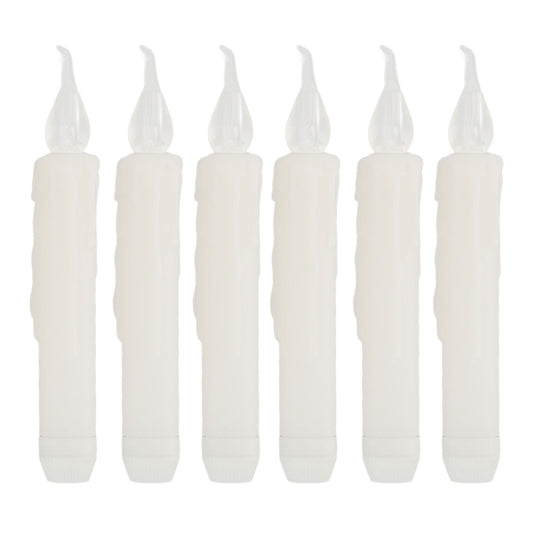 6 Pcs LED Taper Candles Smokeless Reusable Warm Light Long Strip Candle Lights for Parties Weddings Family V1294-YM0512-3119220162911