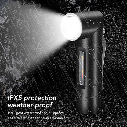 Mini Flashlight 90 Degree Tiltable Head LED Flashlight Magnetic Rechargeable LED Torch V1294-YM0512-3119220164411