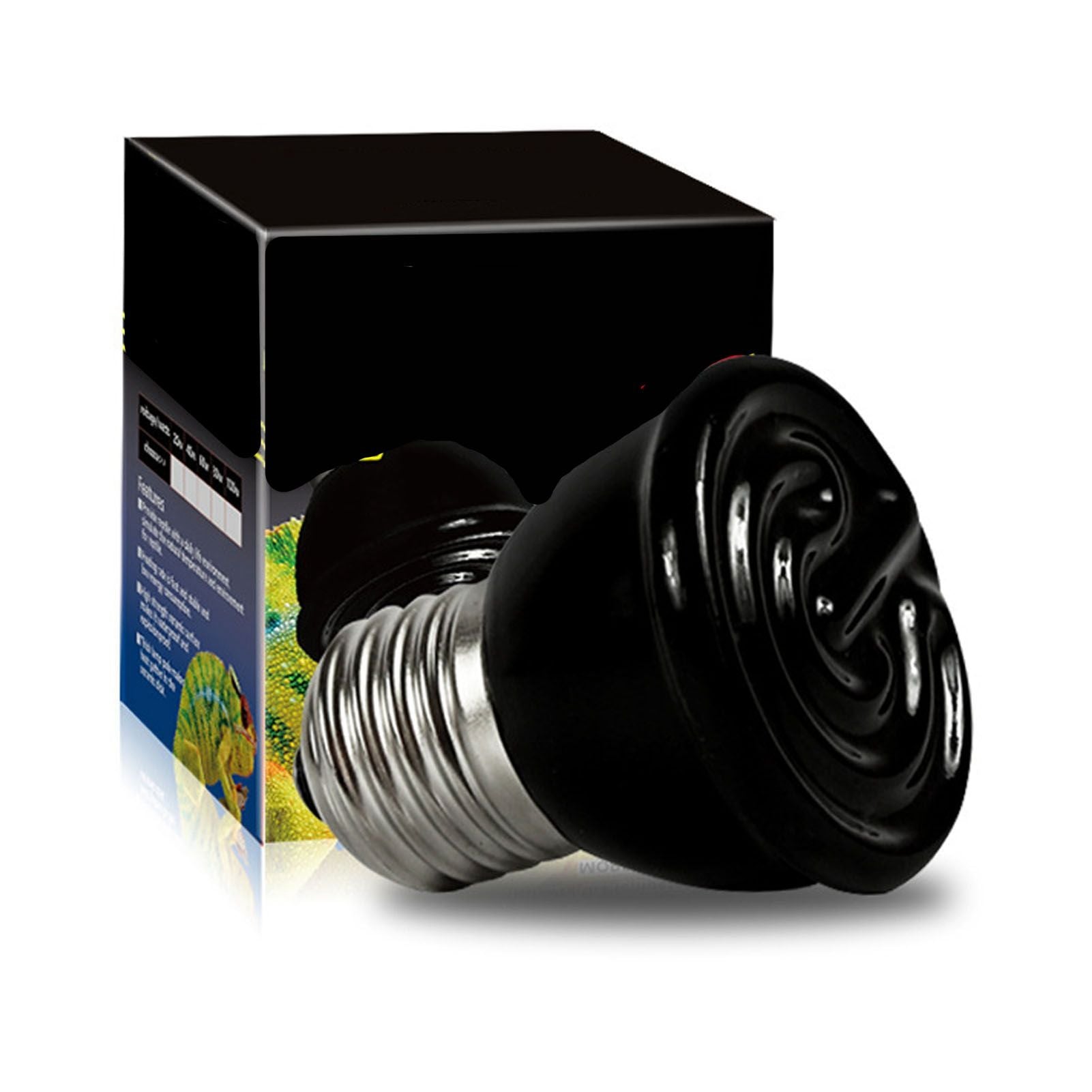 100W Ceramic Heating Lamp Non Luminous Pet Heating Light for Reptile Home 220V Black V1294-YM0512-3119220164811