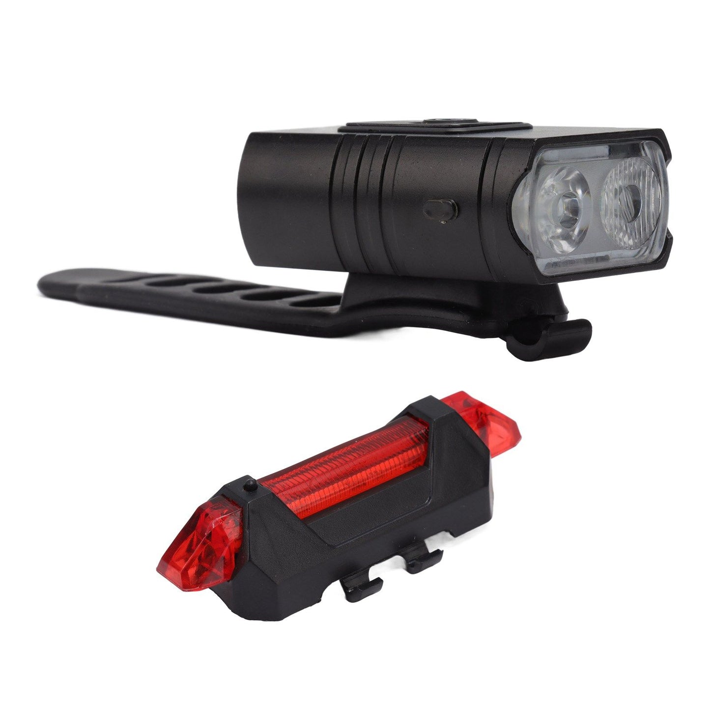 LED Cycling Light Kit Bike Front and Tail Lamps with Battery USB Charging Outdoor Riding Lamp Set V1294-YM0512-3119220165111