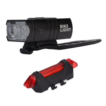LED Cycling Light Kit Bike Front and Tail Lamps with Battery USB Charging Outdoor Riding Lamp Set V1294-YM0512-3119220165111