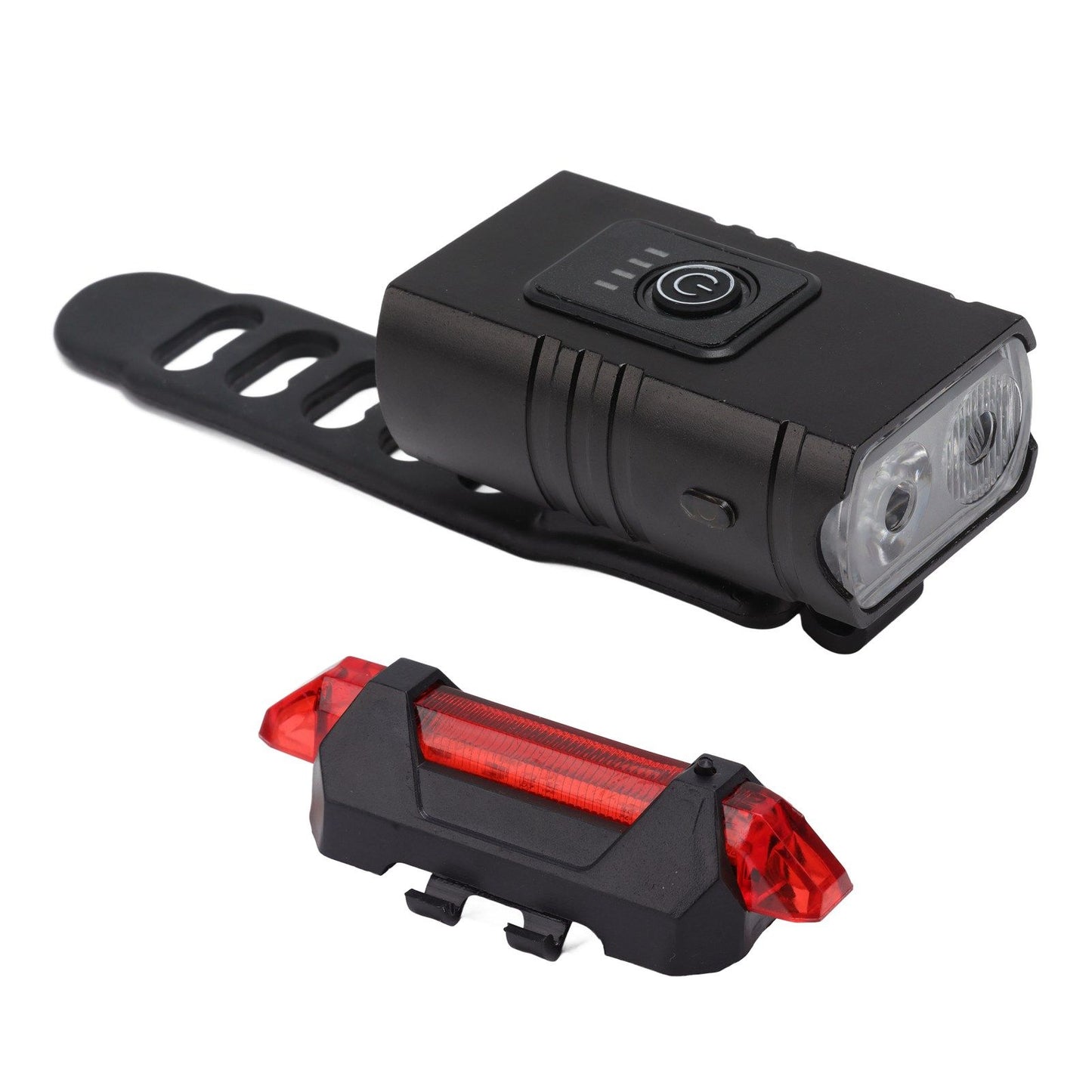 LED Cycling Light Kit Bike Front and Tail Lamps with Battery USB Charging Outdoor Riding Lamp Set V1294-YM0512-3119220165111