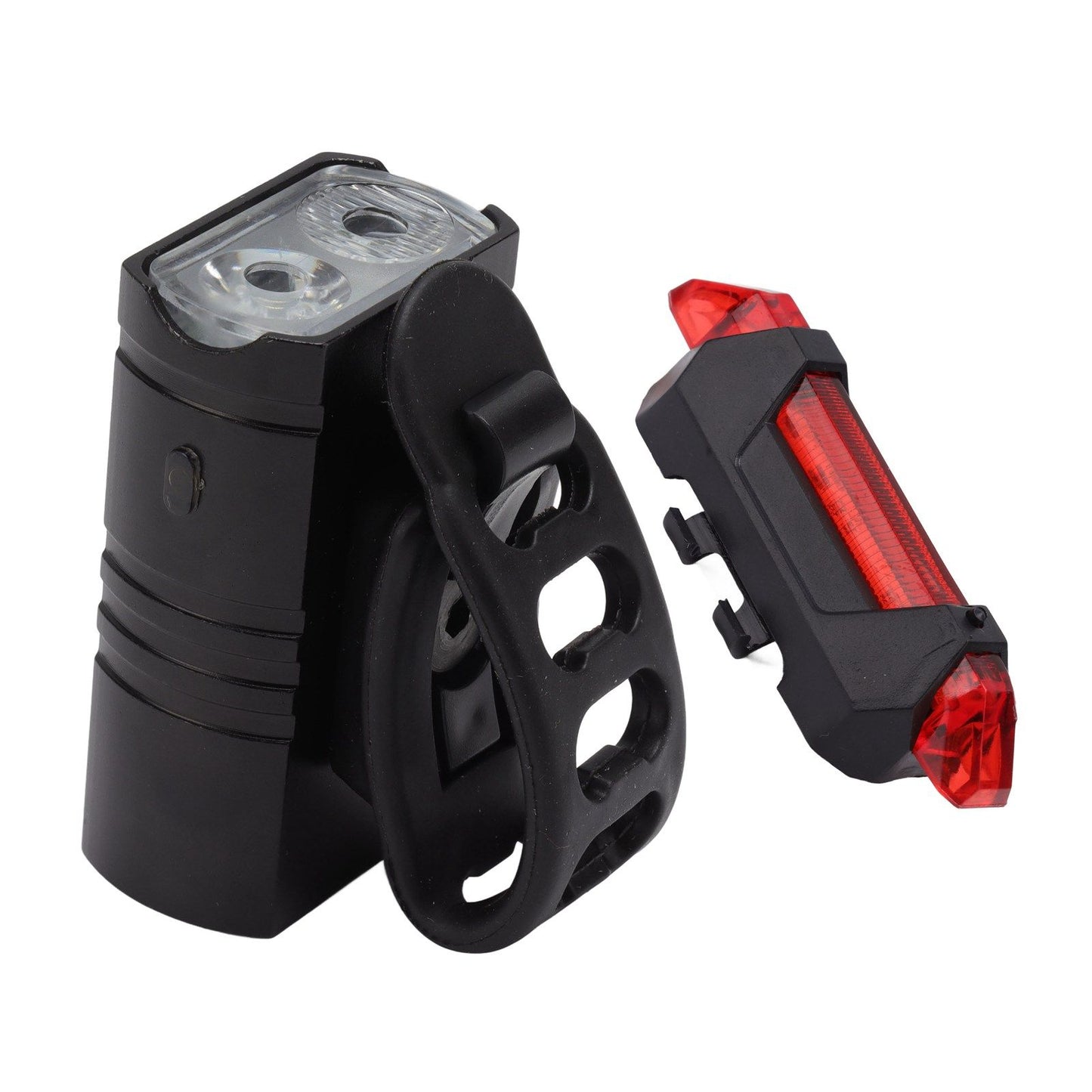 LED Cycling Light Kit Bike Front and Tail Lamps with Battery USB Charging Outdoor Riding Lamp Set V1294-YM0512-3119220165111