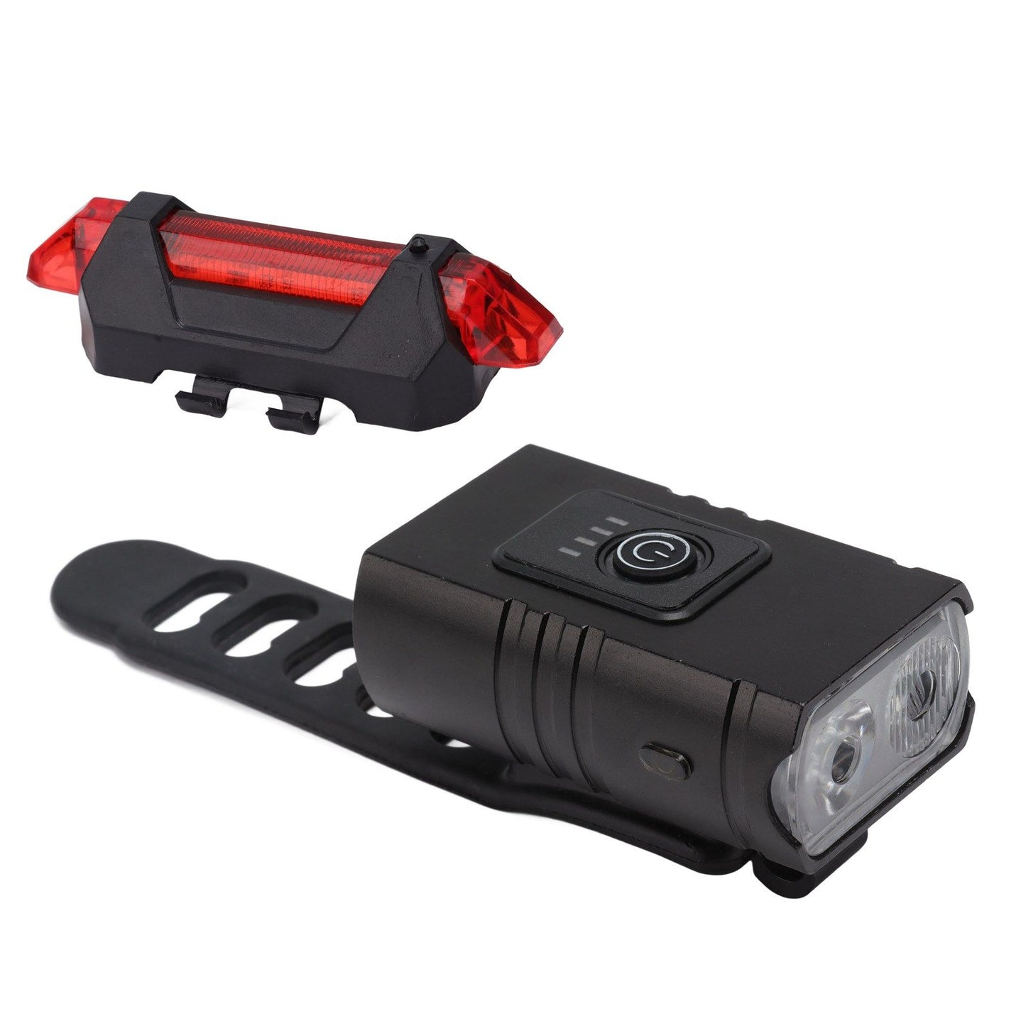 LED Cycling Light Kit Bike Front and Tail Lamps with Battery USB Charging Outdoor Riding Lamp Set V1294-YM0512-3119220165111