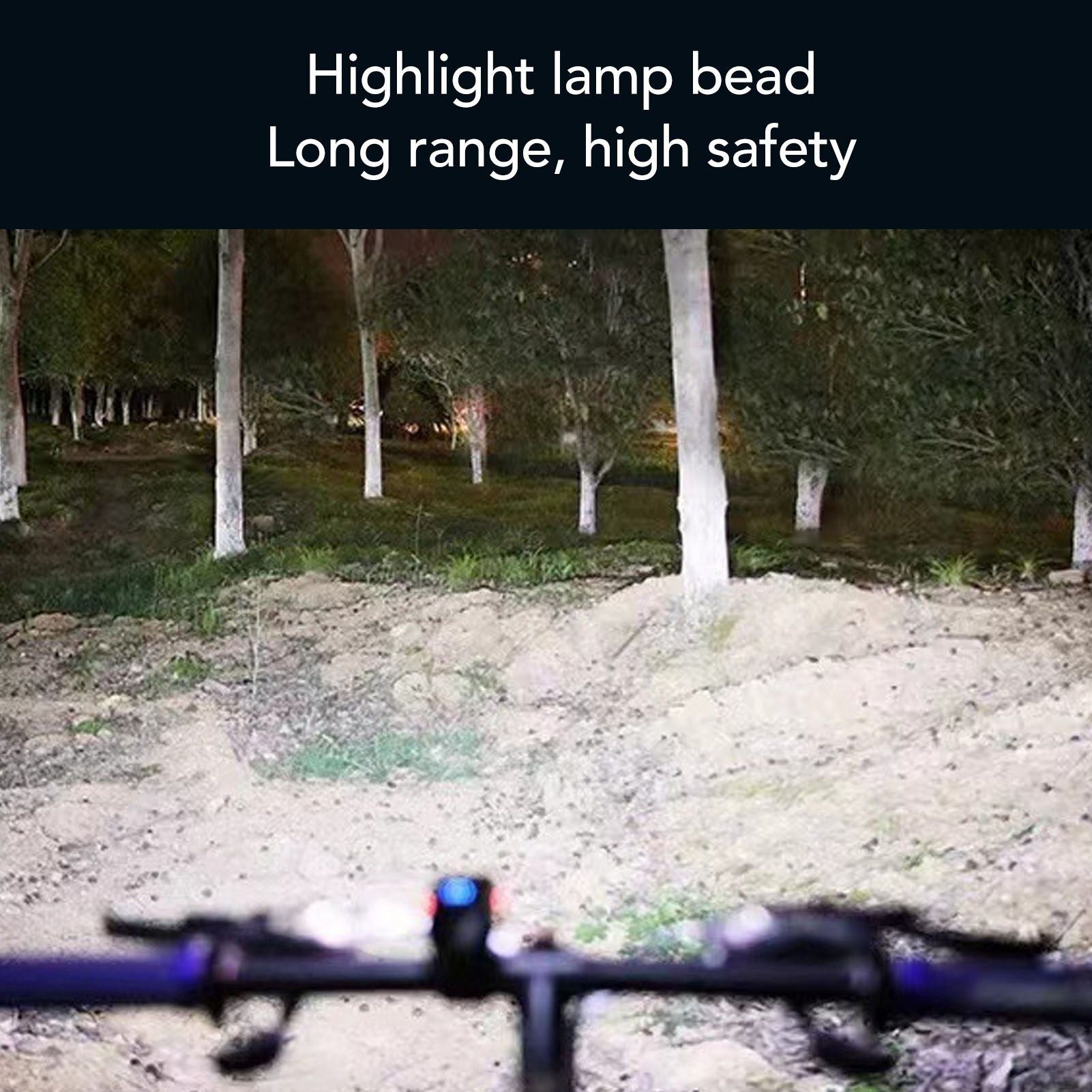 LED Cycling Light Kit Bike Front and Tail Lamps with Battery USB Charging Outdoor Riding Lamp Set V1294-YM0512-3119220165111