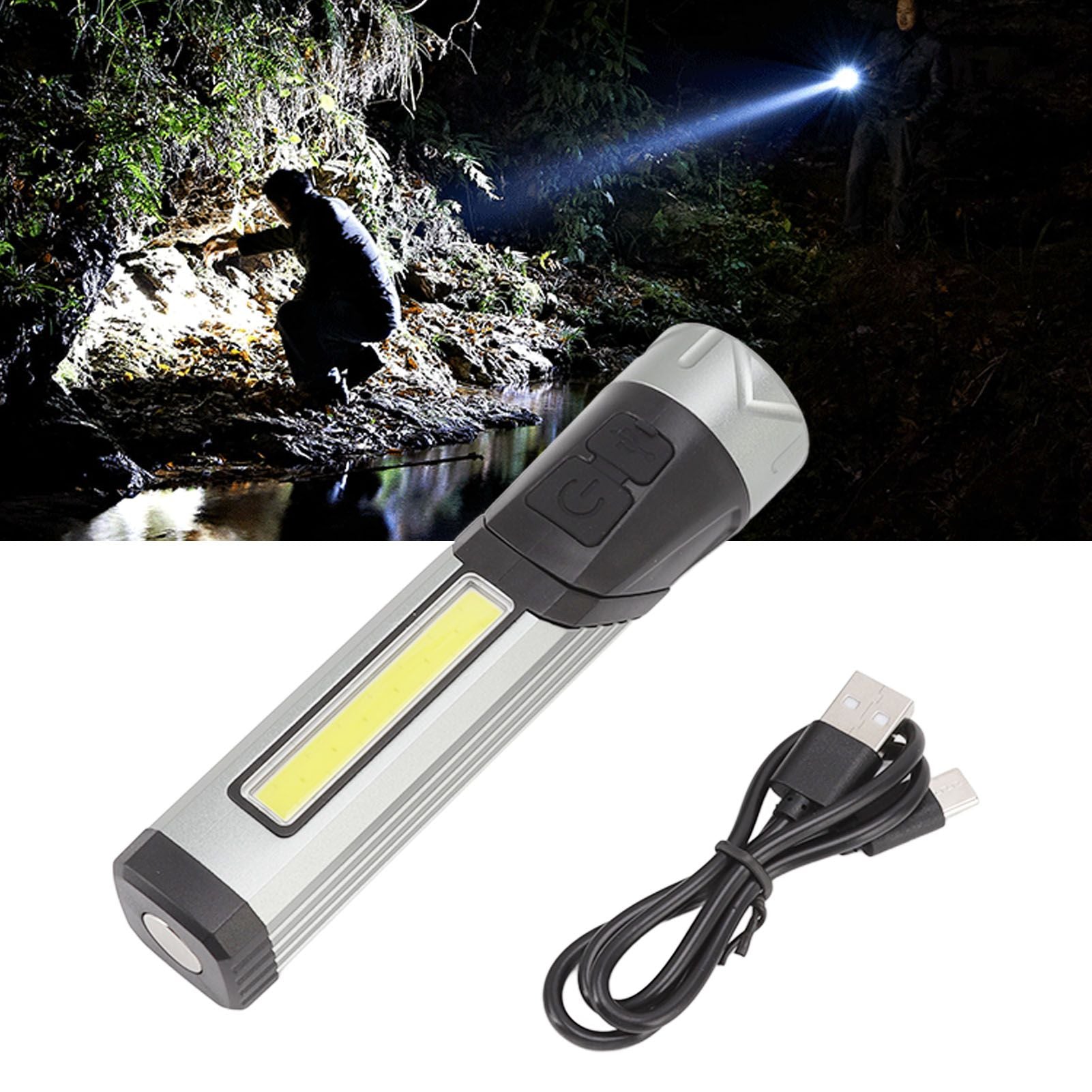 Magnetic Flashlight 7 Gears Rotatable Foldable Rechargeable High Brightness LED COB Work Light for Camping V1294-YM0512-3119220165211