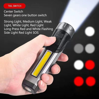 Magnetic Flashlight 7 Gears Rotatable Foldable Rechargeable High Brightness LED COB Work Light for Camping V1294-YM0512-3119220165211