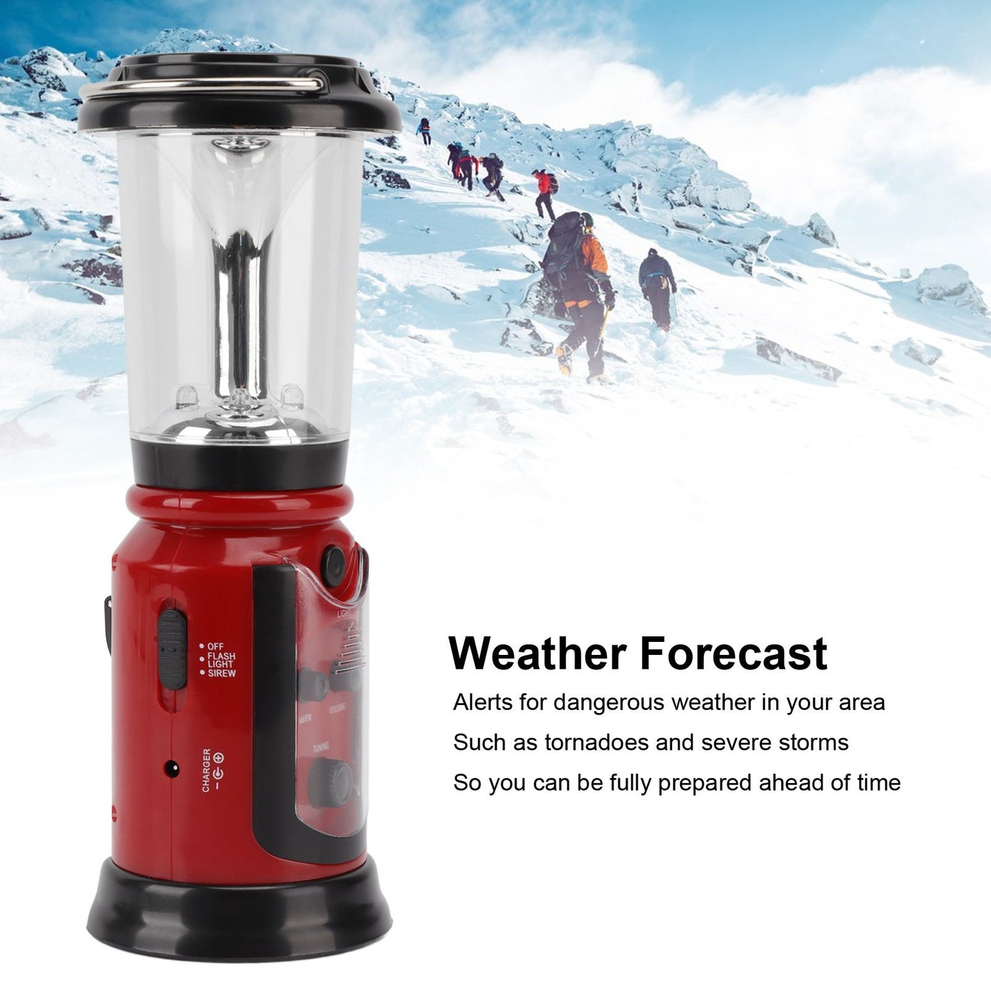 Radio Lantern Hand Crank USB Rechargeable Multi Functional AM FM Emergency Radio LED Flashlight for Camping V1294-YM0512-3119220165611