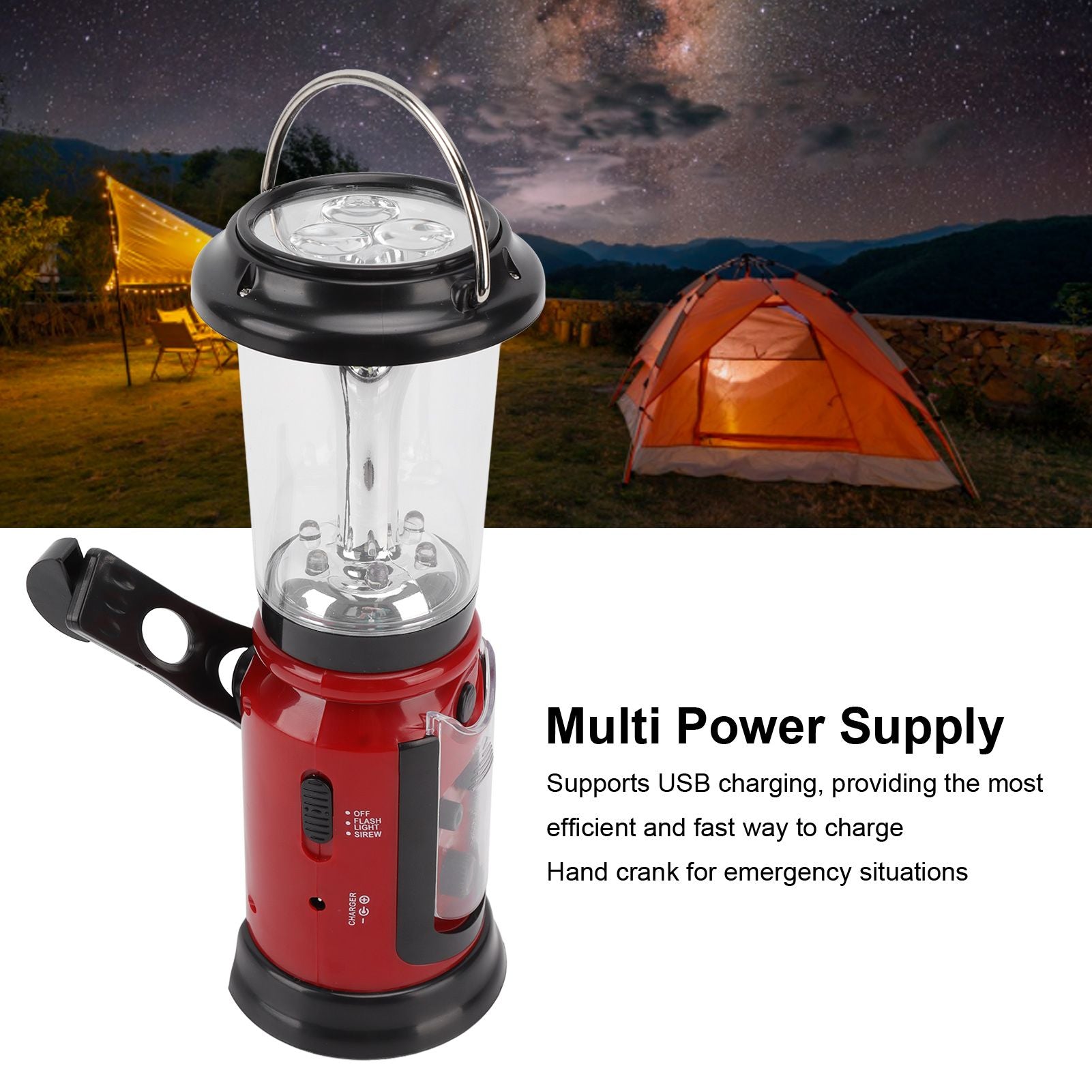 Radio Lantern Hand Crank USB Rechargeable Multi Functional AM FM Emergency Radio LED Flashlight for Camping V1294-YM0512-3119220165611