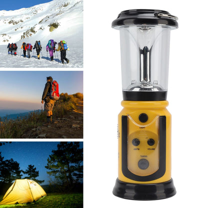 Radio Lantern Hand Crank USB Rechargeable Multi Functional AM FM Emergency Radio LED Flashlight for Camping V1294-YM0512-3119220165612