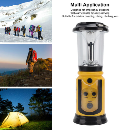 Radio Lantern Hand Crank USB Rechargeable Multi Functional AM FM Emergency Radio LED Flashlight for Camping V1294-YM0512-3119220165612