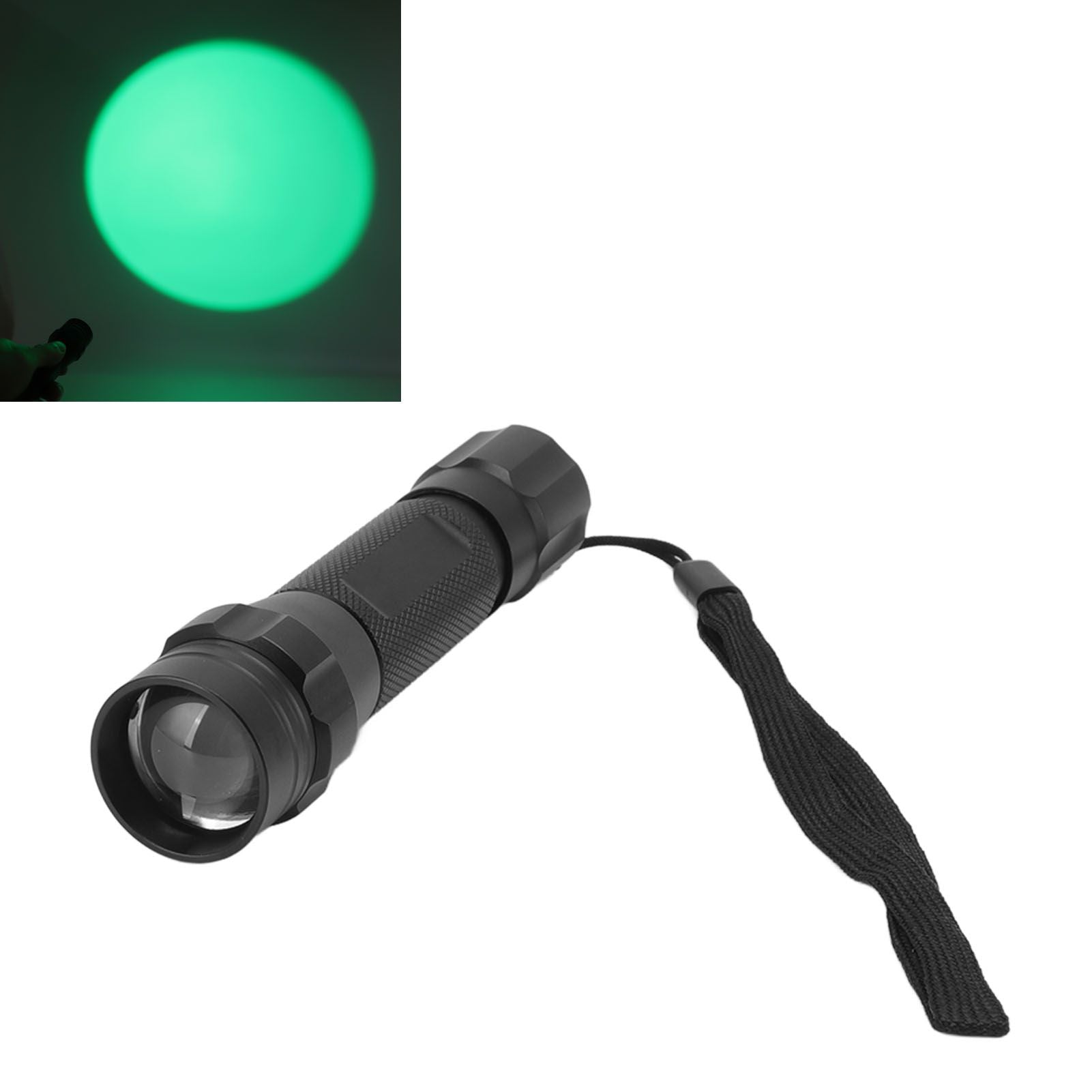 Green Light LED Flashlight Zoomable Portable Single Mode Green Hunting Light Flashlight for Observation V1294-YM0512-3119220166211