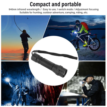 940nm IR Flashlight Night Vision Adjustment Focus Portable Flashlight for Hunting Outdoor Adventure Camping V1294-YM0512-3119220166511