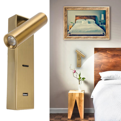 LED Wall Mounted Reading Light Simple Rechargeable Adjustable Angle Bedroom Wall Lamp for Hotel Bedroom V1294-YM0512-3119220167611