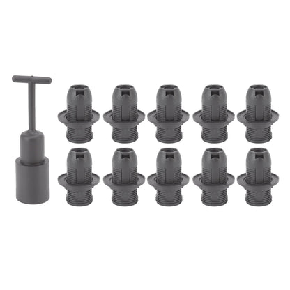 10PCS E14 Lamp Holder ABS with Sleeve High Temperature Resistant Light Socket Base for Home Black V1294-YM0512-3119220169011