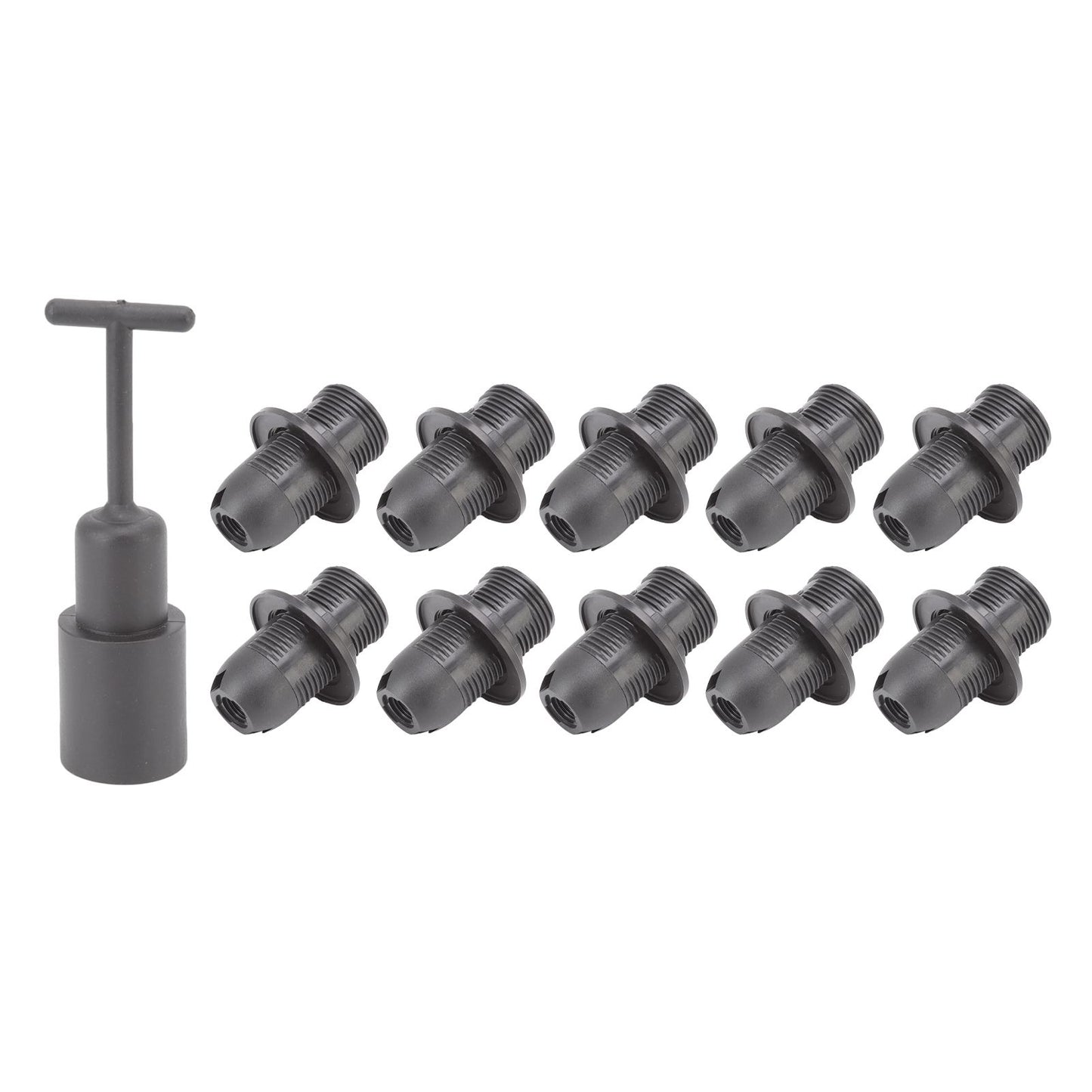 10PCS E14 Lamp Holder ABS with Sleeve High Temperature Resistant Light Socket Base for Home Black V1294-YM0512-3119220169011