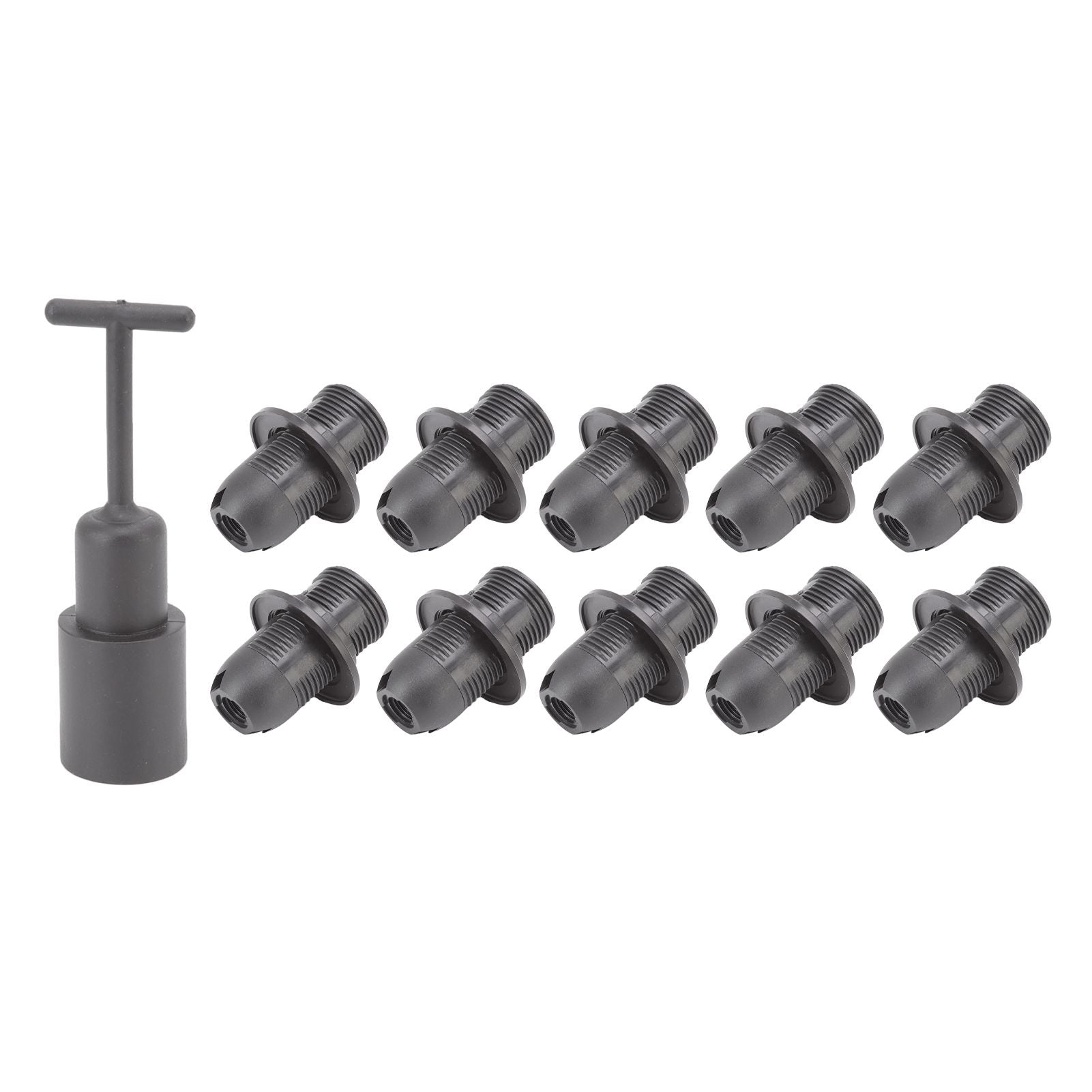 10PCS E14 Lamp Holder ABS with Sleeve High Temperature Resistant Light Socket Base for Home Black V1294-YM0512-3119220169011