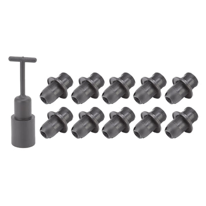 10PCS E14 Lamp Holder ABS with Sleeve High Temperature Resistant Light Socket Base for Home Black V1294-YM0512-3119220169011