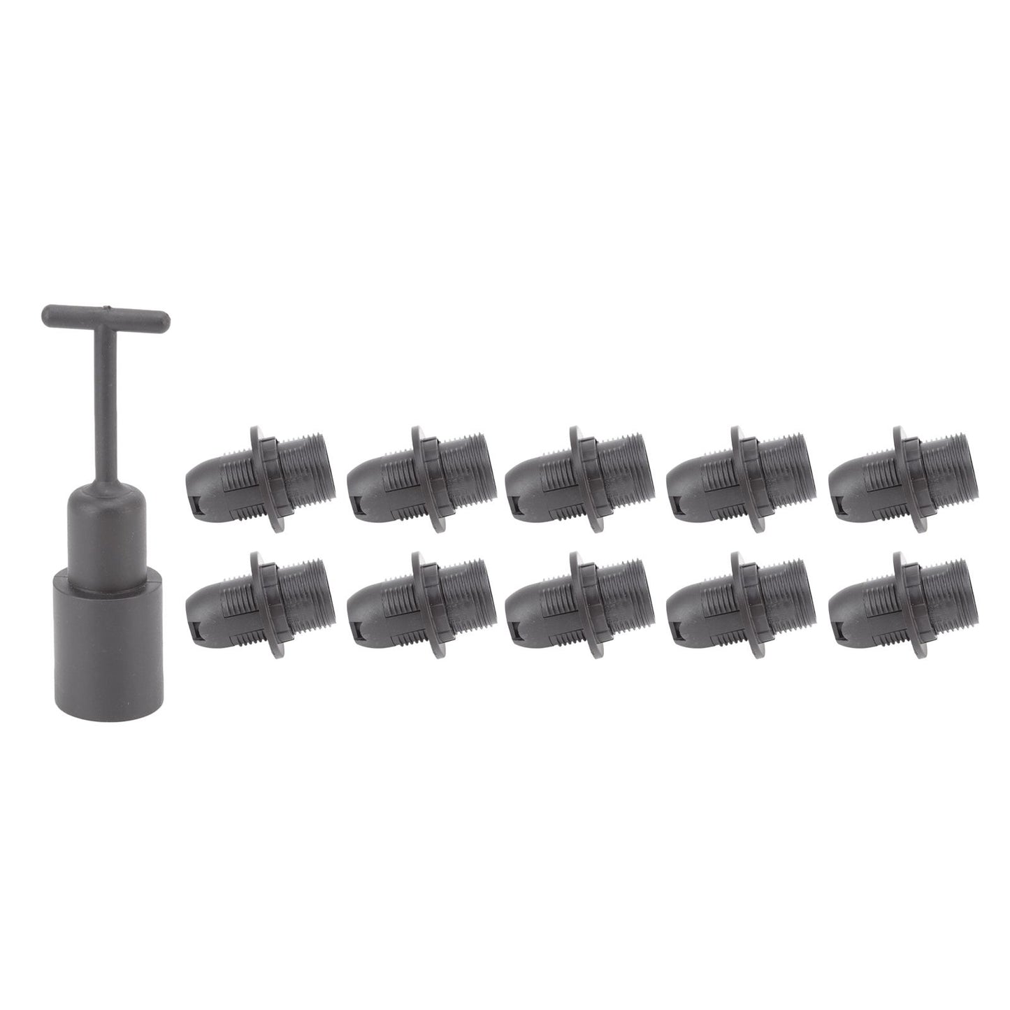 10PCS E14 Lamp Holder ABS with Sleeve High Temperature Resistant Light Socket Base for Home Black V1294-YM0512-3119220169011