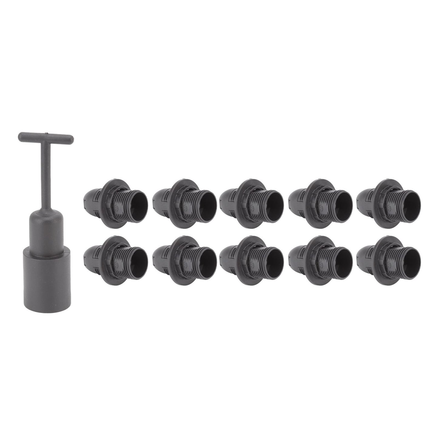 10PCS E14 Lamp Holder ABS with Sleeve High Temperature Resistant Light Socket Base for Home Black V1294-YM0512-3119220169011