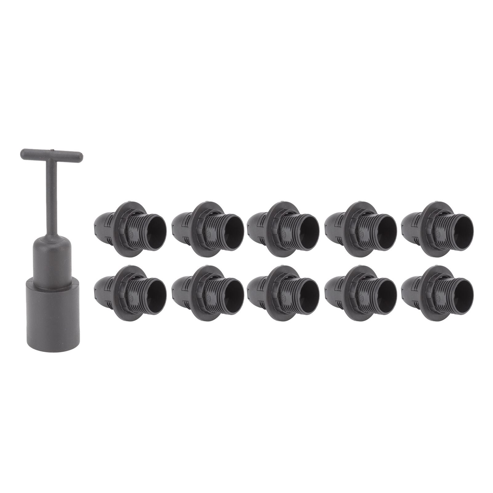 10PCS E14 Lamp Holder ABS with Sleeve High Temperature Resistant Light Socket Base for Home Black V1294-YM0512-3119220169011