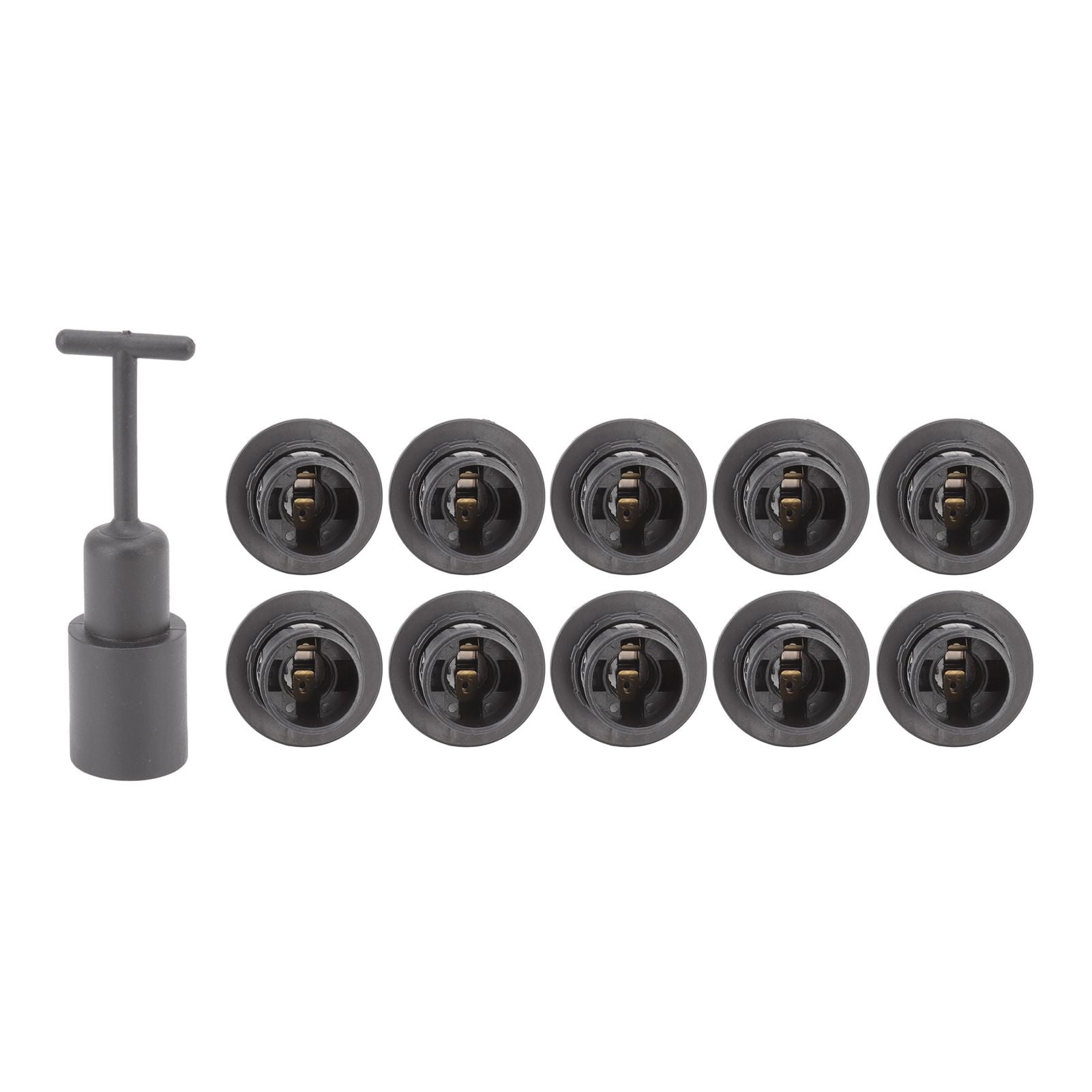 10PCS E14 Lamp Holder ABS with Sleeve High Temperature Resistant Light Socket Base for Home Black V1294-YM0512-3119220169011