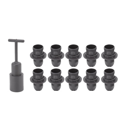 10PCS E14 Lamp Holder ABS with Sleeve High Temperature Resistant Light Socket Base for Home Black V1294-YM0512-3119220169011