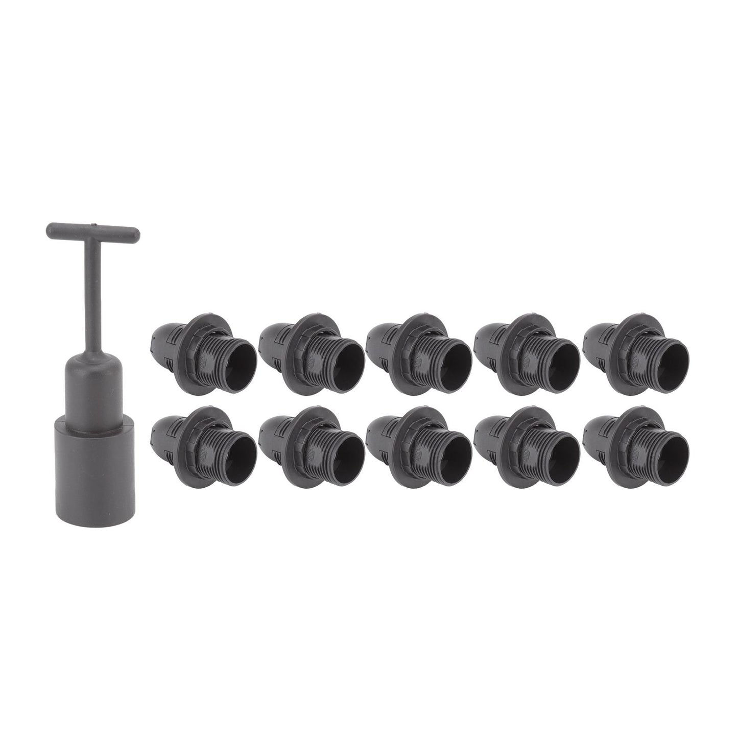 10PCS E14 Lamp Holder ABS with Sleeve High Temperature Resistant Light Socket Base for Home Black V1294-YM0512-3119220169011