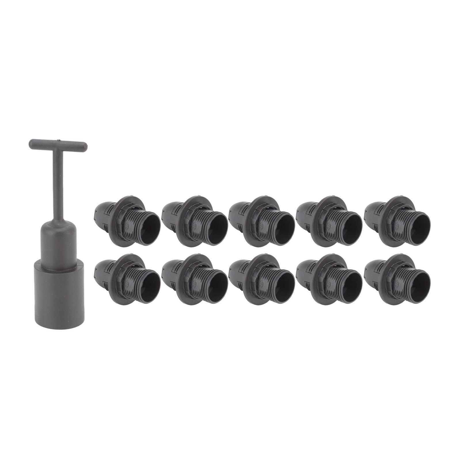 10PCS E14 Lamp Holder ABS with Sleeve High Temperature Resistant Light Socket Base for Home Black V1294-YM0512-3119220169011