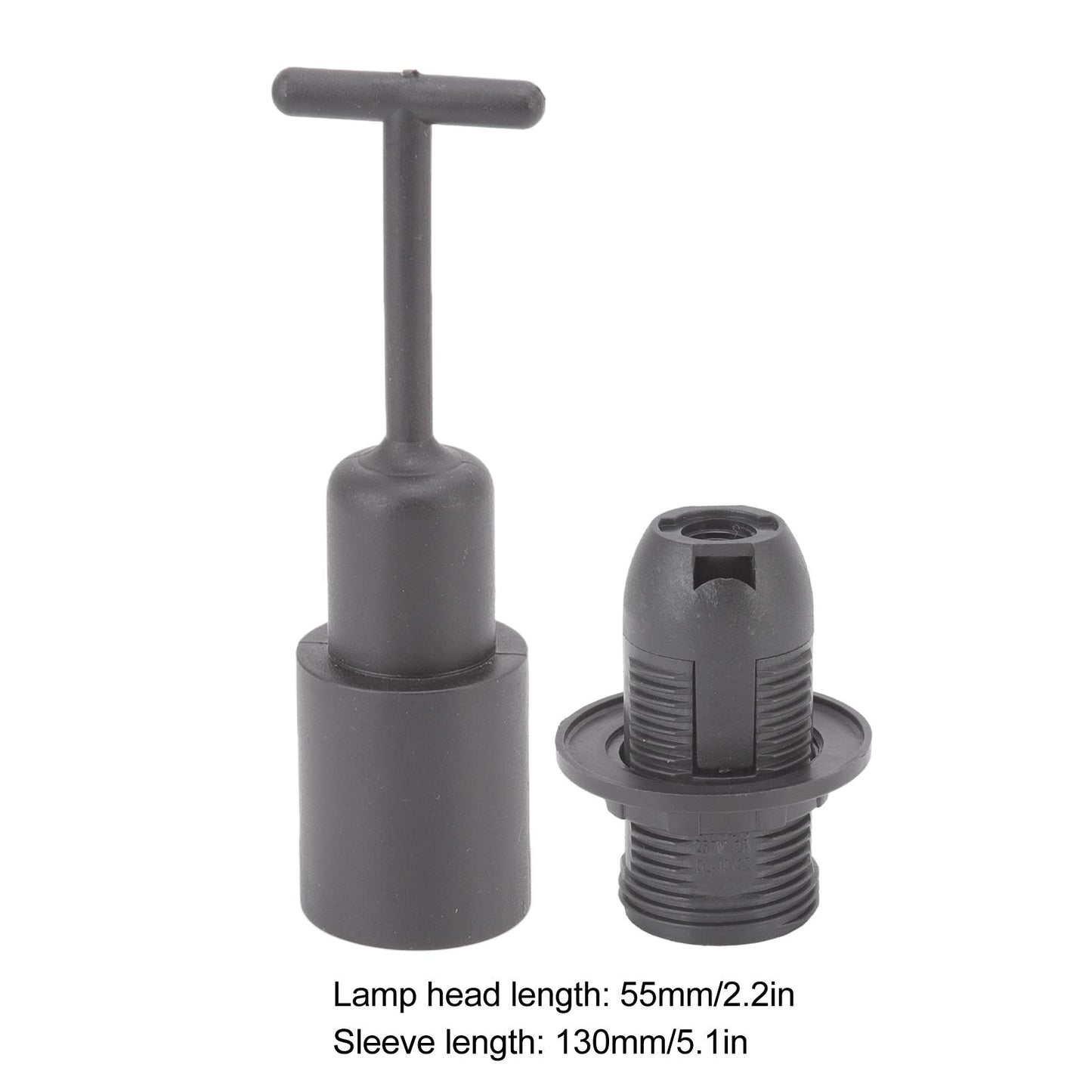10PCS E14 Lamp Holder ABS with Sleeve High Temperature Resistant Light Socket Base for Home Black V1294-YM0512-3119220169011