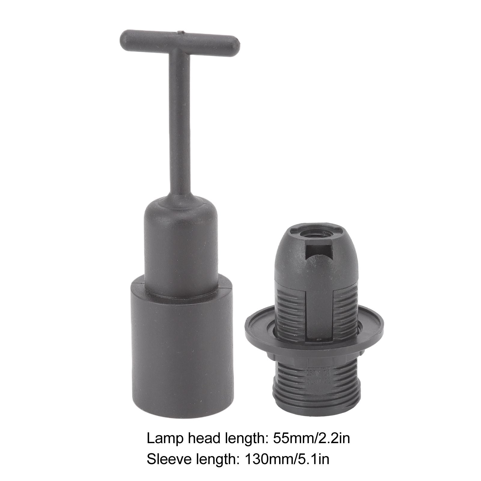 10PCS E14 Lamp Holder ABS with Sleeve High Temperature Resistant Light Socket Base for Home Black V1294-YM0512-3119220169011