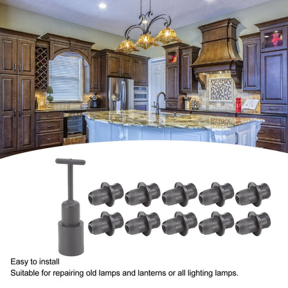 10PCS E14 Lamp Holder ABS with Sleeve High Temperature Resistant Light Socket Base for Home Black V1294-YM0512-3119220169011