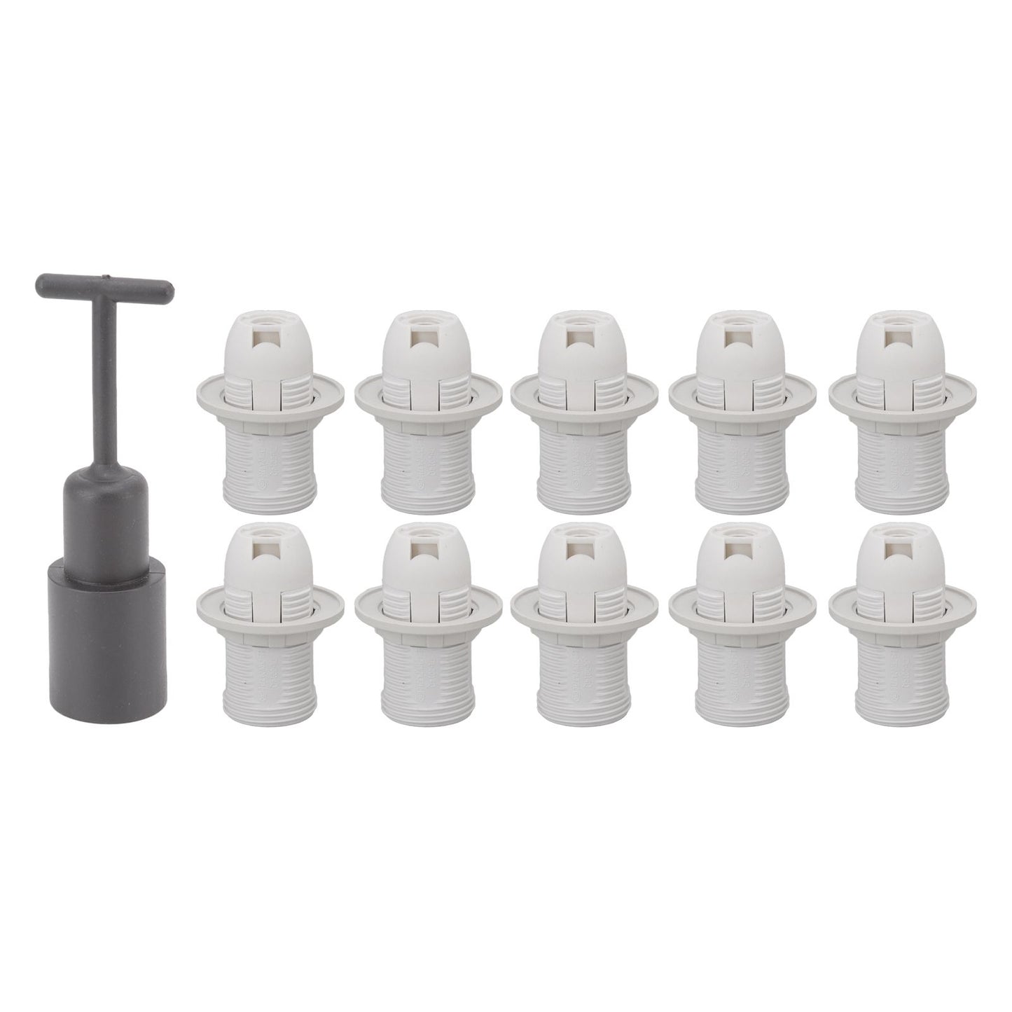 10PCS E14 Lamp Holder ABS with Sleeve High Temperature Resistant Light Socket Base for Home White V1294-YM0512-3119220169012