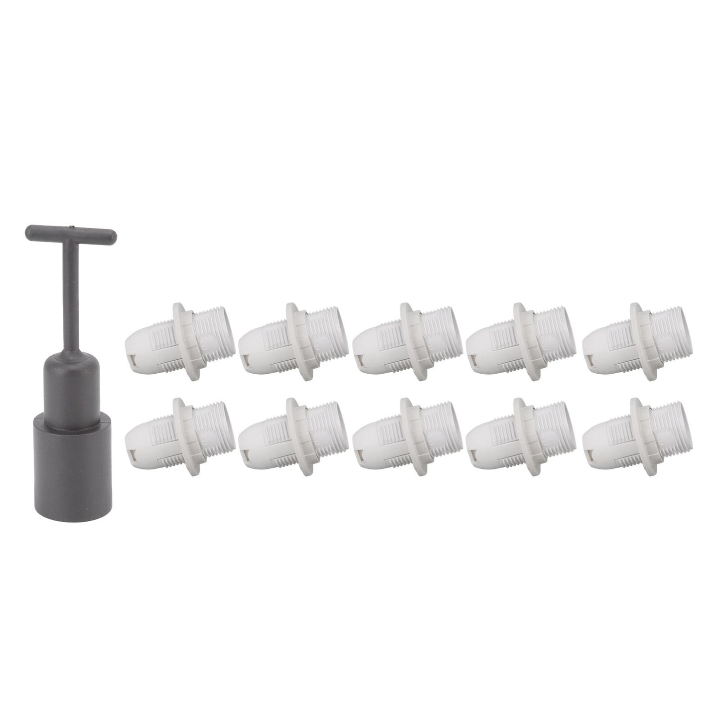 10PCS E14 Lamp Holder ABS with Sleeve High Temperature Resistant Light Socket Base for Home White V1294-YM0512-3119220169012