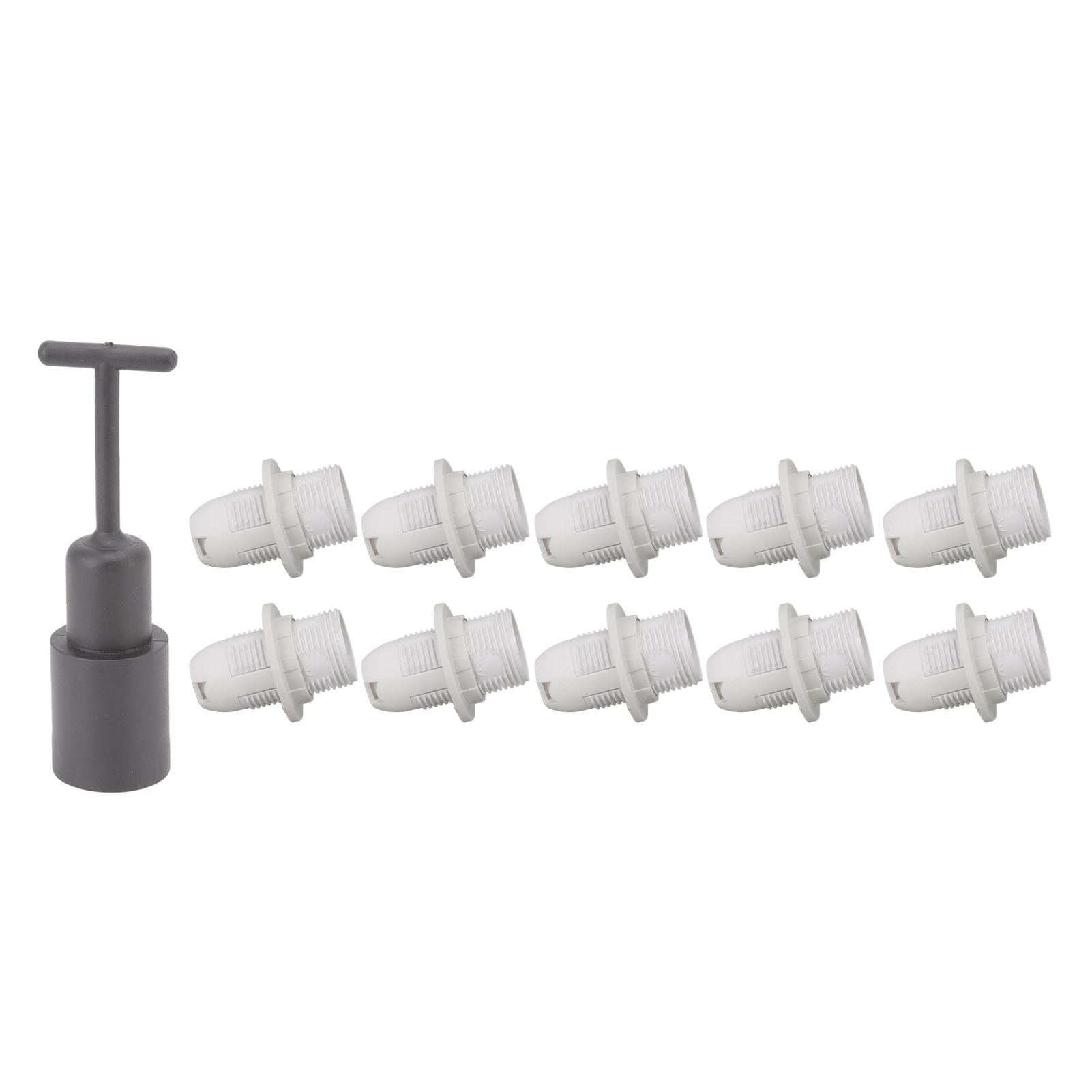 10PCS E14 Lamp Holder ABS with Sleeve High Temperature Resistant Light Socket Base for Home White V1294-YM0512-3119220169012