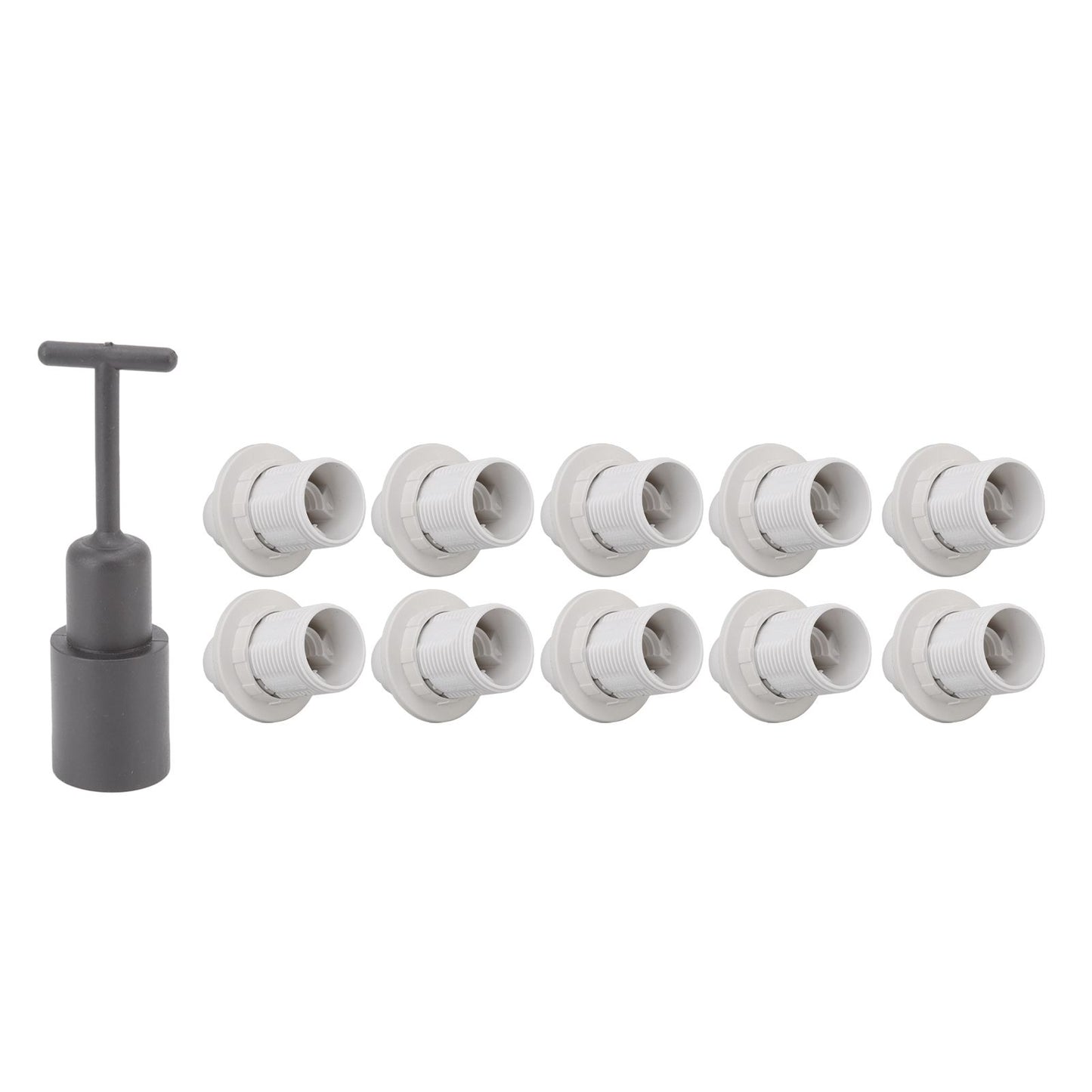 10PCS E14 Lamp Holder ABS with Sleeve High Temperature Resistant Light Socket Base for Home White V1294-YM0512-3119220169012