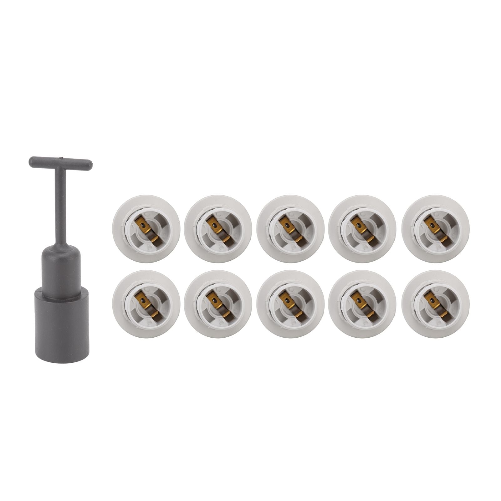 10PCS E14 Lamp Holder ABS with Sleeve High Temperature Resistant Light Socket Base for Home White V1294-YM0512-3119220169012