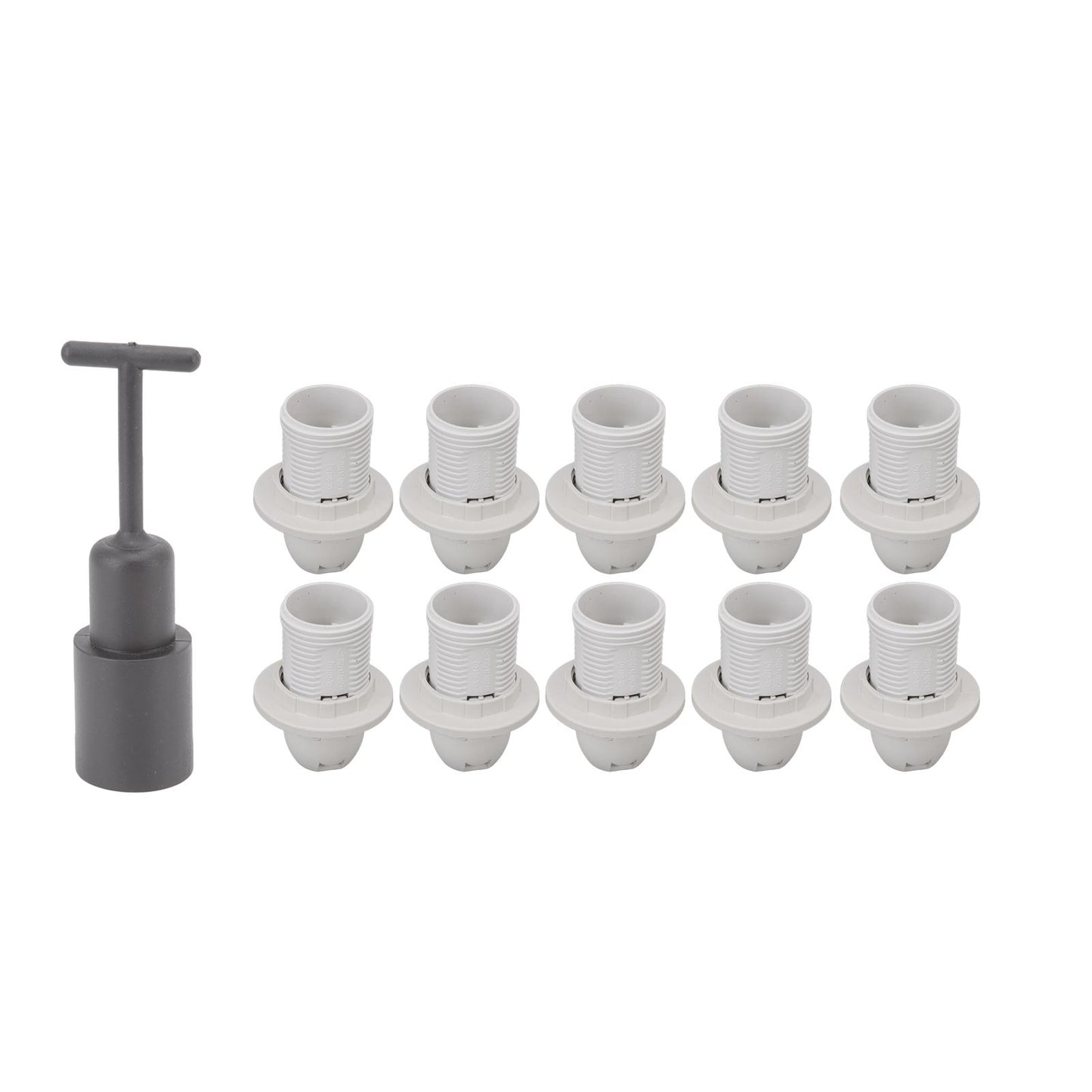 10PCS E14 Lamp Holder ABS with Sleeve High Temperature Resistant Light Socket Base for Home White V1294-YM0512-3119220169012