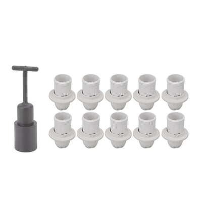 10PCS E14 Lamp Holder ABS with Sleeve High Temperature Resistant Light Socket Base for Home White V1294-YM0512-3119220169012