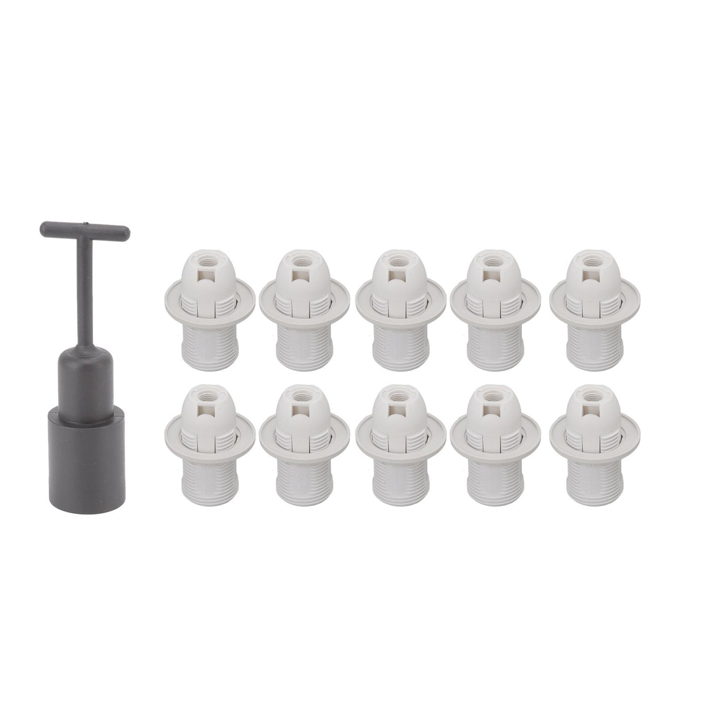 10PCS E14 Lamp Holder ABS with Sleeve High Temperature Resistant Light Socket Base for Home White V1294-YM0512-3119220169012