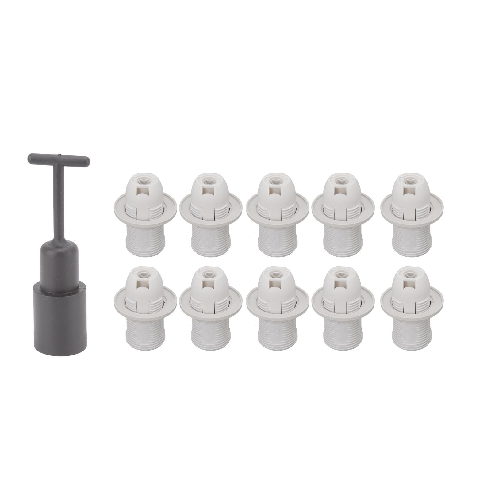10PCS E14 Lamp Holder ABS with Sleeve High Temperature Resistant Light Socket Base for Home White V1294-YM0512-3119220169012