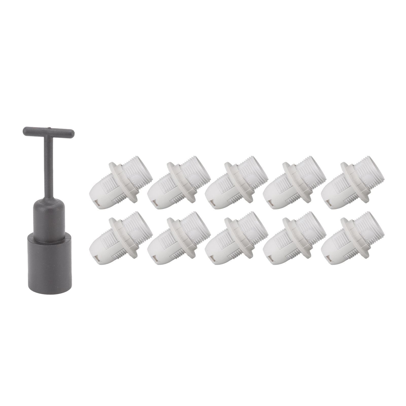 10PCS E14 Lamp Holder ABS with Sleeve High Temperature Resistant Light Socket Base for Home White V1294-YM0512-3119220169012