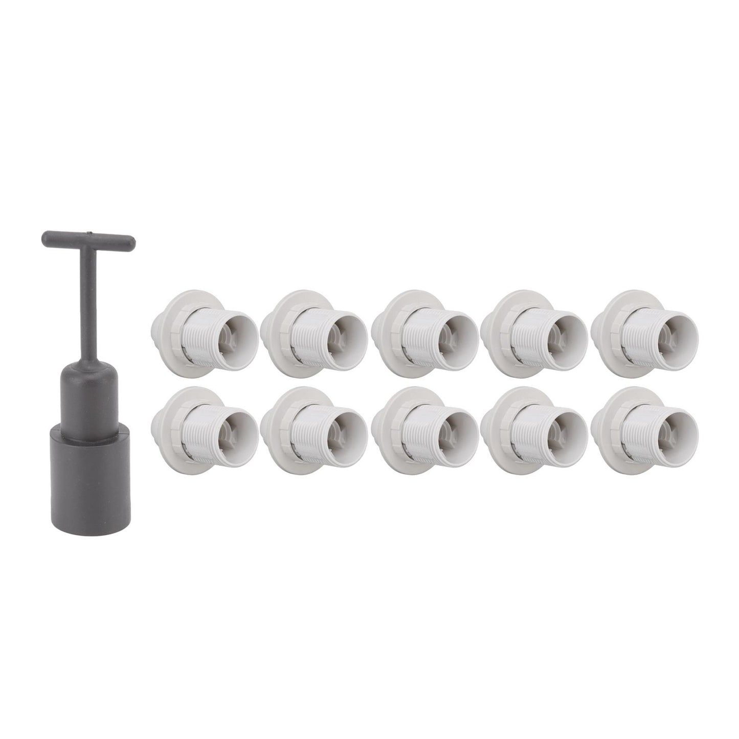 10PCS E14 Lamp Holder ABS with Sleeve High Temperature Resistant Light Socket Base for Home White V1294-YM0512-3119220169012