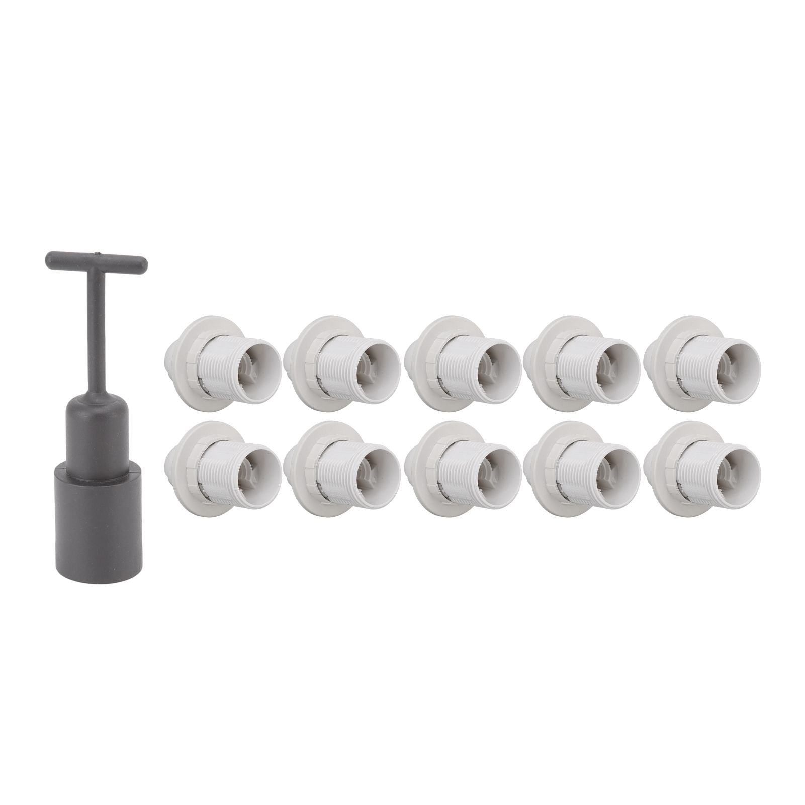 10PCS E14 Lamp Holder ABS with Sleeve High Temperature Resistant Light Socket Base for Home White V1294-YM0512-3119220169012