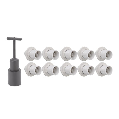 10PCS E14 Lamp Holder ABS with Sleeve High Temperature Resistant Light Socket Base for Home White V1294-YM0512-3119220169012