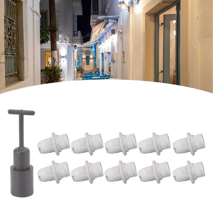 10PCS E14 Lamp Holder ABS with Sleeve High Temperature Resistant Light Socket Base for Home White V1294-YM0512-3119220169012