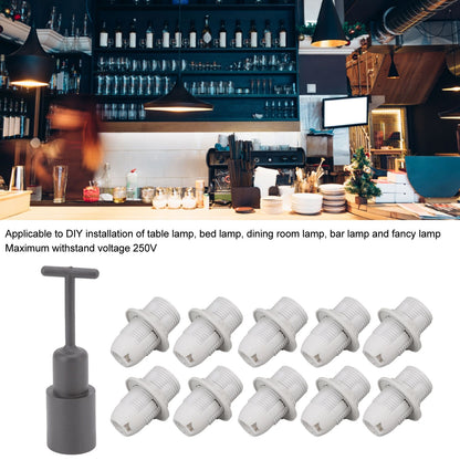 10PCS E14 Lamp Holder ABS with Sleeve High Temperature Resistant Light Socket Base for Home White V1294-YM0512-3119220169012