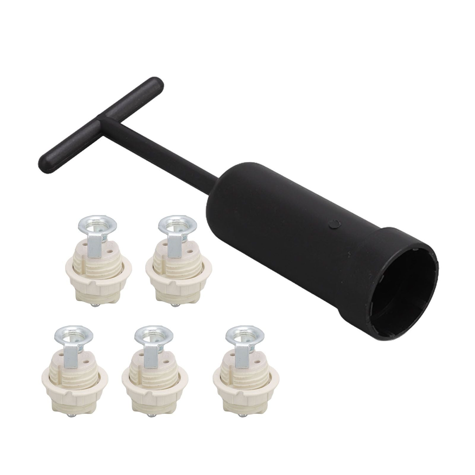 G9 Ceramic Lamp Holder Bulb Base Socket Light Holder with Zinc Alloy M10 Ring for Home Bedroom V1294-YM0512-3119220169111