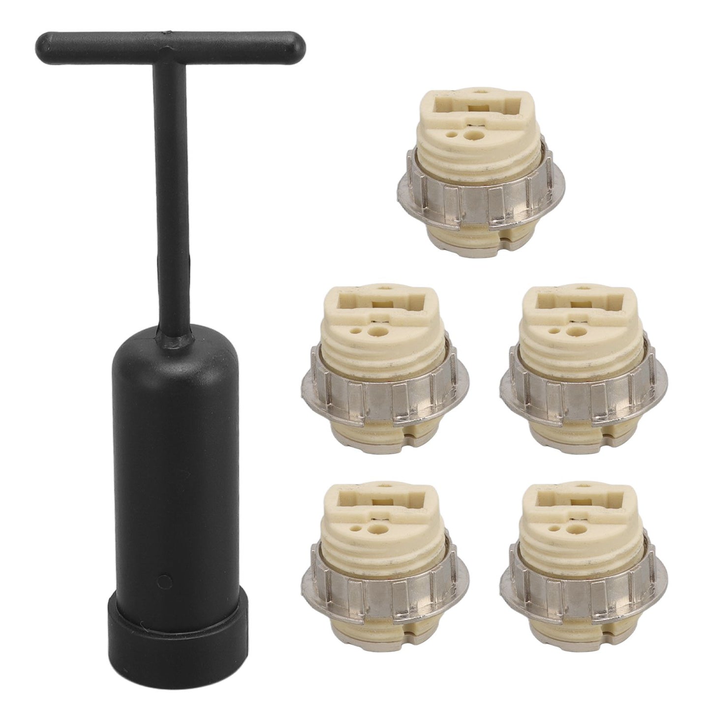 5Pcs G9 Ceramic Lamp Holder Temperature Resistance Zinc Alloy Ring Light Bulb Base Socket with Socket Ring V1294-YM0512-3119220169211